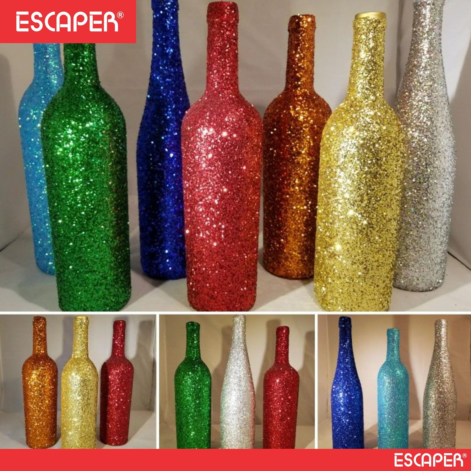 Hexagonal Glitter Shapes for Craft Assorted Color, (Small & Medium Size), Sparkle Glitter Shapes for Resin Art, Card Making, School Projects.