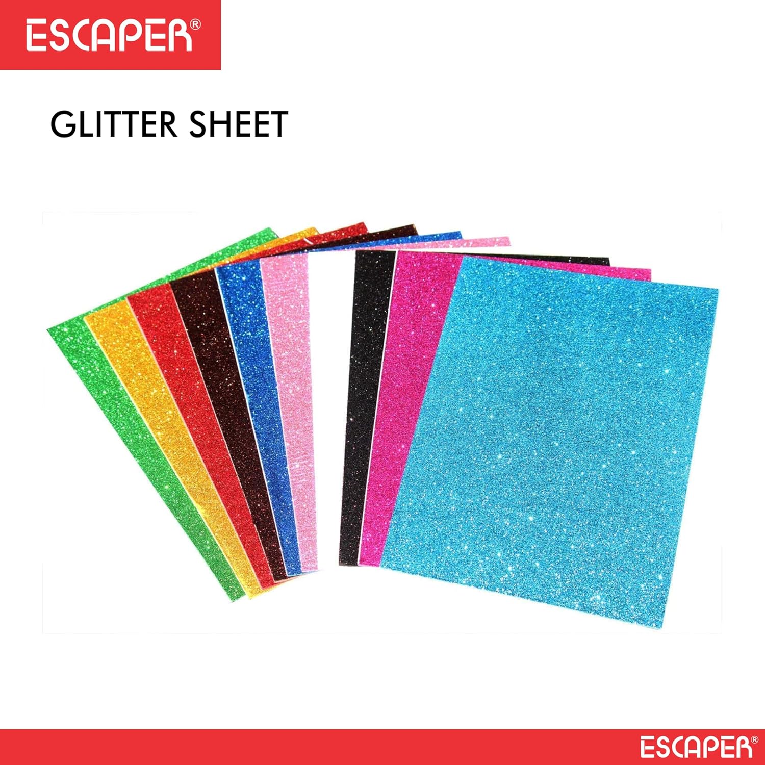 Glitter Sheets for Art & Craft A4 Size Non-Adhesive, Mix-Color Sparkle Sheet for DIY Projects, Scrapbooking, School & Home Crafts