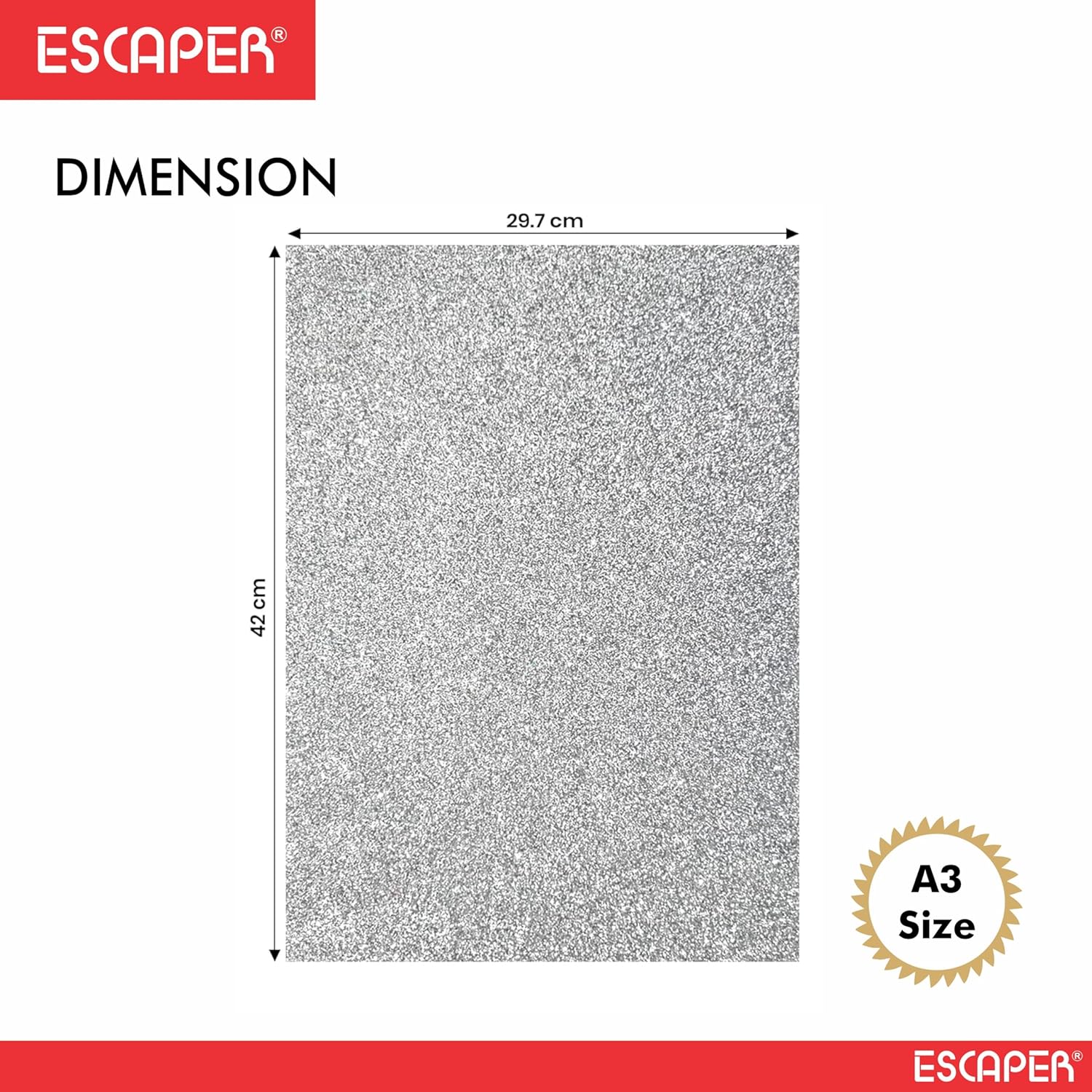 Glitter Sheets for Art & Craft A3 Size Non-Adhesive, Mix-Color Sparkle Sheet for DIY Projects, Scrapbooking, School & Home Crafts
