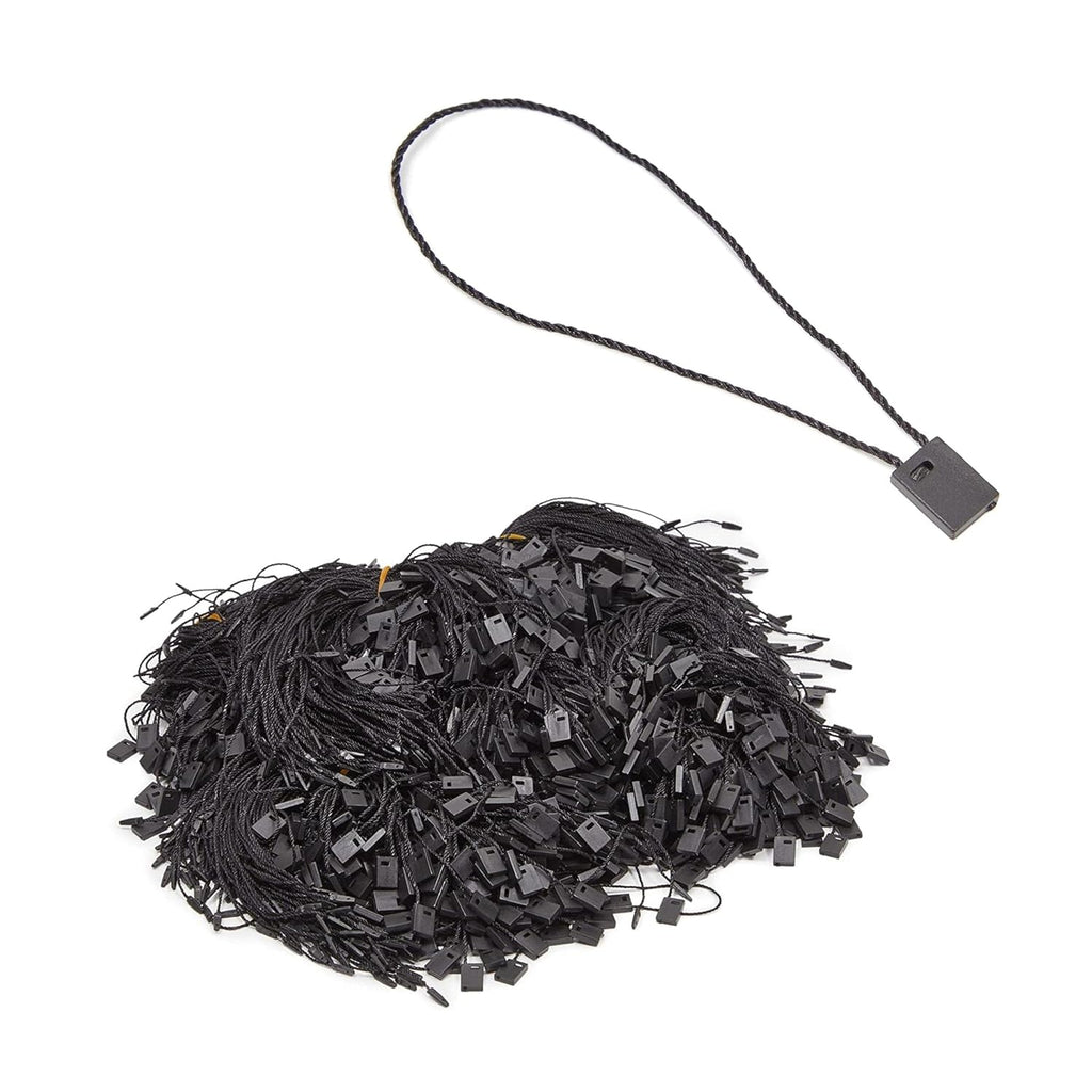 Clothing Hang Tag String (Pack of 1000-Black-17 CM), Ideal for Garments, Tag Thread, Thick String Hang Strip with Plastic Lock for Price Tags, DIY Projects