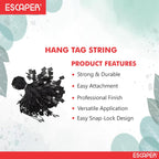 Clothing Hang Tag String (Pack of 1000-Black-17 CM), Ideal for Garments, Tag Thread, Thick String Hang Strip with Plastic Lock for Price Tags, DIY Projects