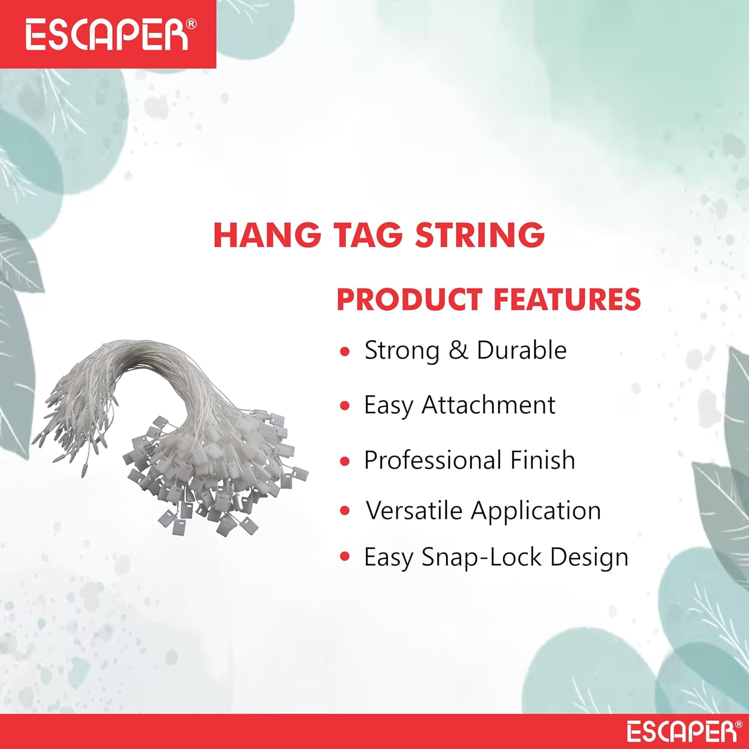 Clothing Hang Tag String (Pack of 1000-White-17 CM), Ideal for Garments, Tag Thread, Thick String Hang Strip with Plastic Lock for Price Tags, DIY Projects