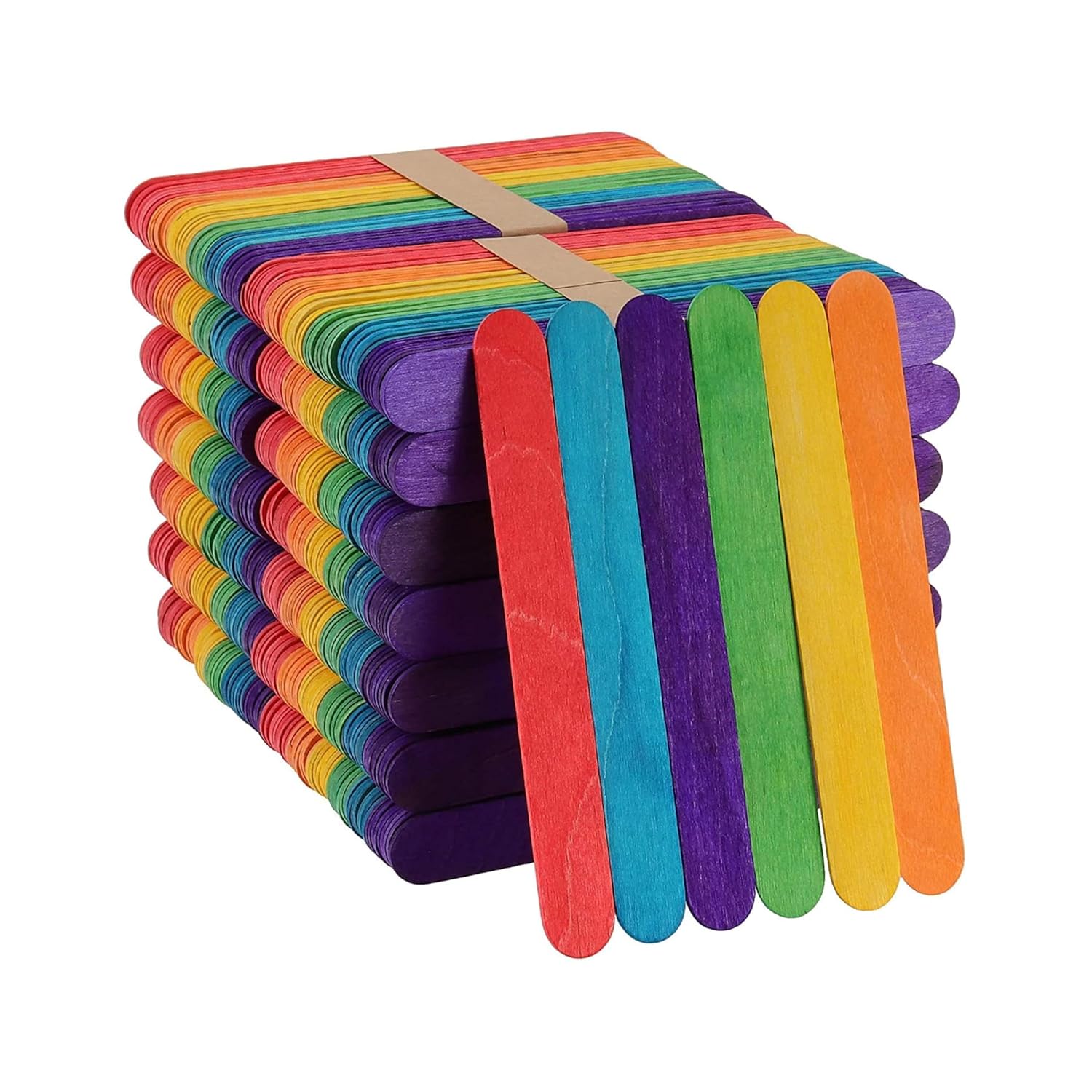 Popsicle Natural Wood Ice Cream Sticks, Smooth Finish Craft Sticks for DIY, Arts & Craft Projects, Activities, Kids Crafting, House Building Popsicle