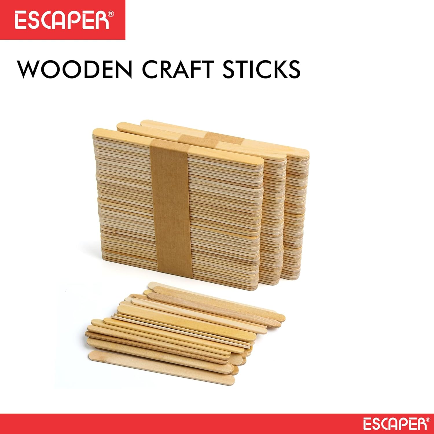 Popsicle Natural Wood Ice Cream Sticks, Smooth Finish Craft Sticks for DIY, Arts & Craft Projects, Activities, Kids Crafting, House Building Popsicle