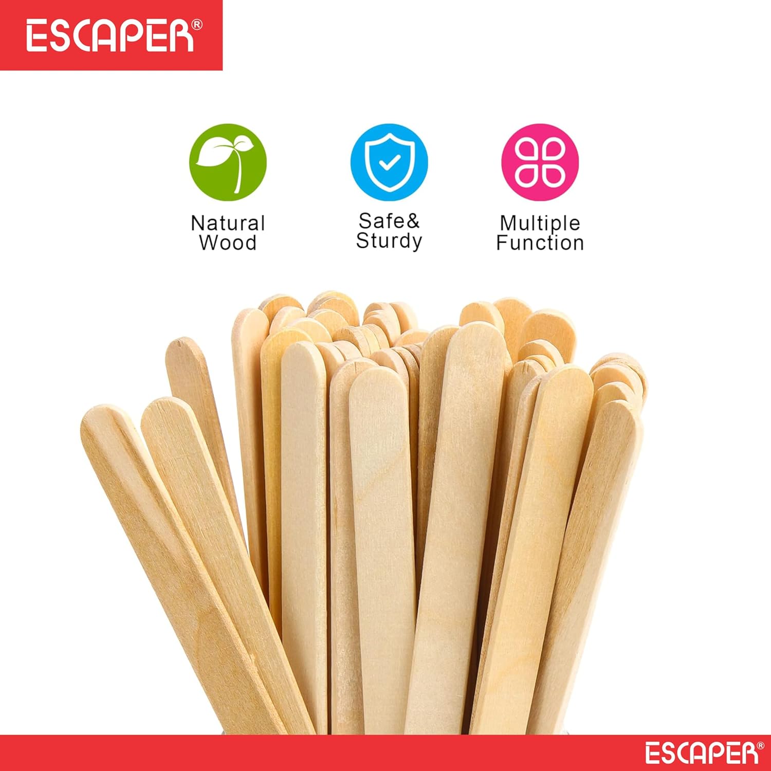 Popsicle Natural Wood Ice Cream Sticks, Smooth Finish Craft Sticks for DIY, Arts & Craft Projects, Activities, Kids Crafting, House Building Popsicle