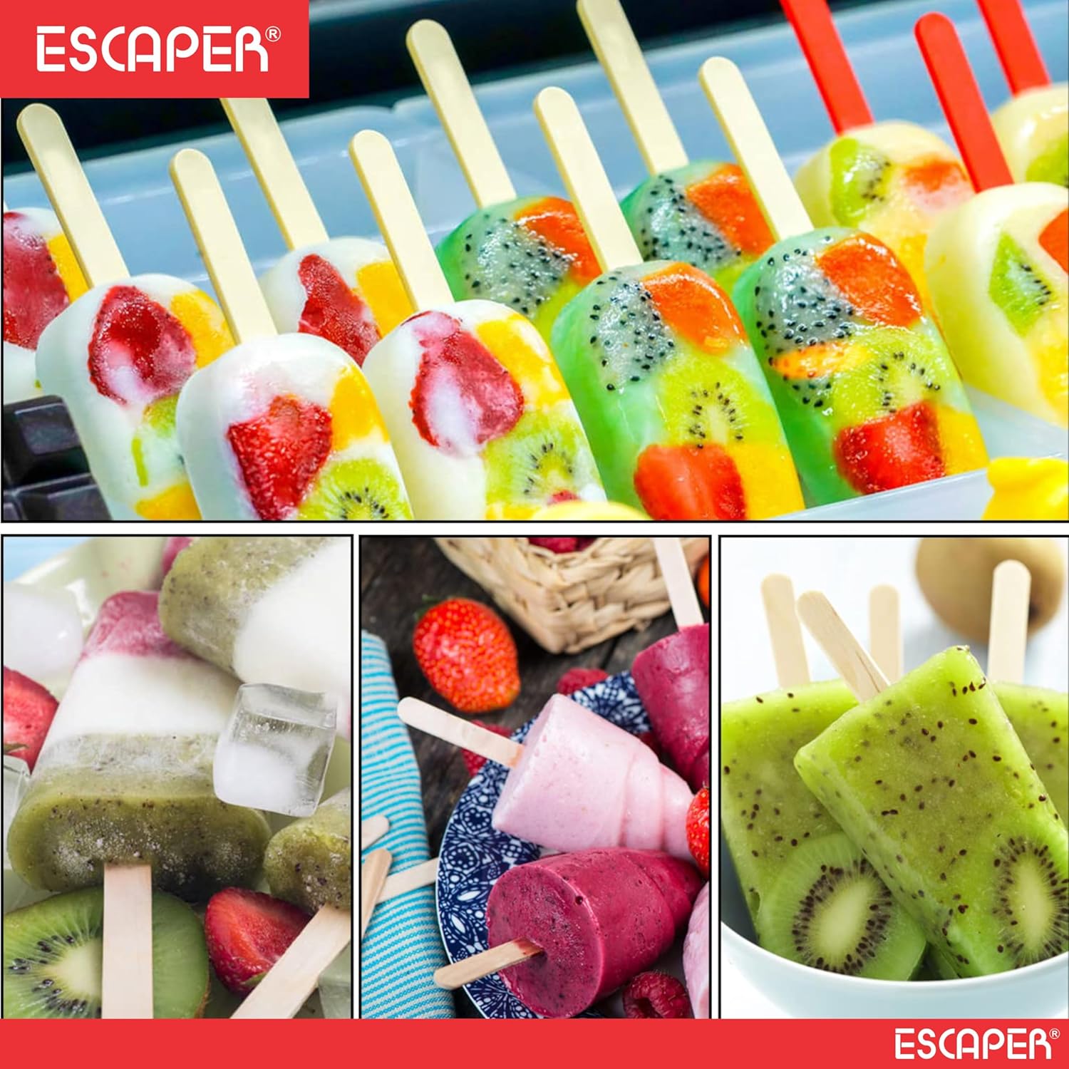 Popsicle Natural Wood Ice Cream Sticks, Smooth Finish Craft Sticks for DIY, Arts & Craft Projects, Activities, Kids Crafting, House Building Popsicle