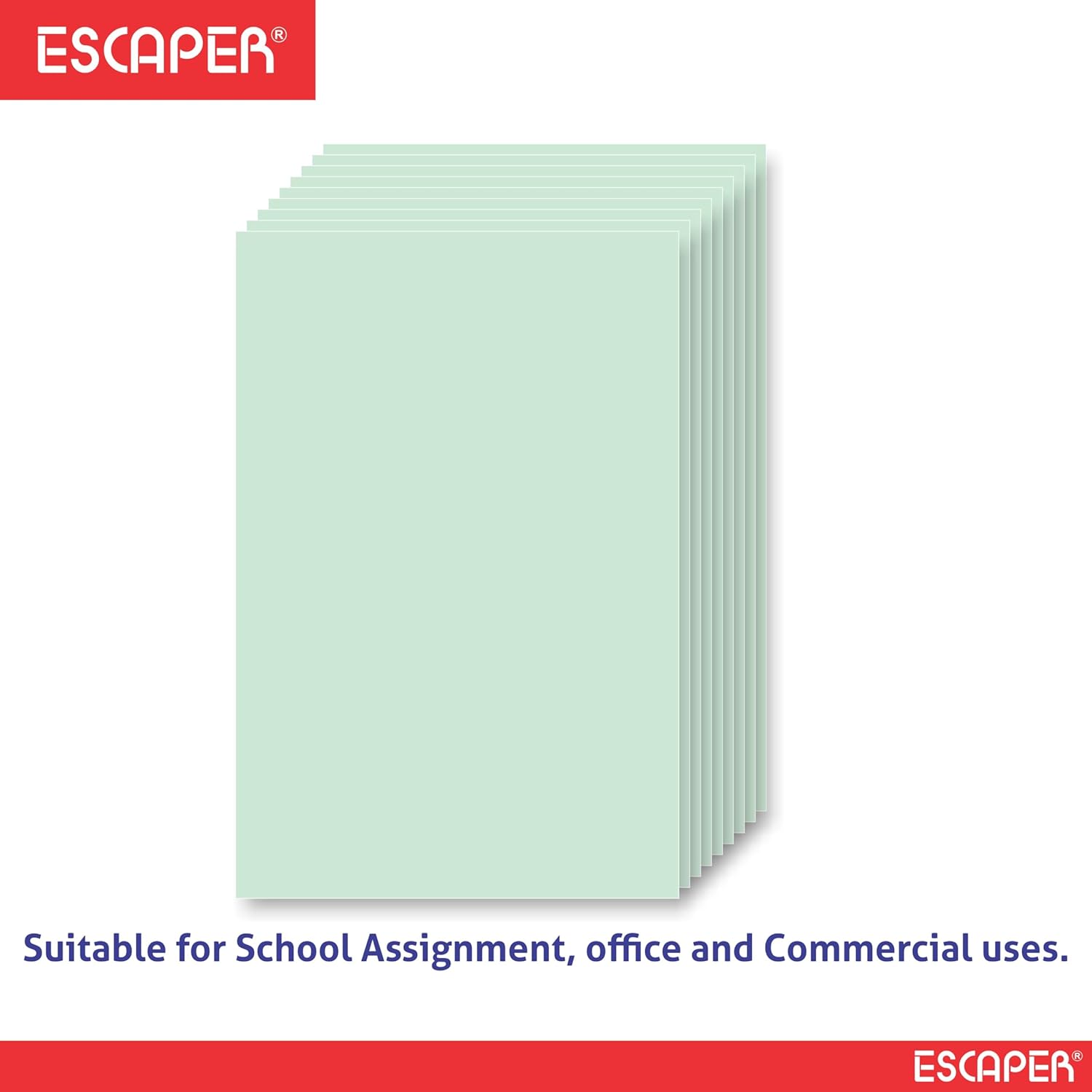 Green Ledger Paper Legal Size (14x8.5 Inch, 80 GSM), Unruled Smooth Sheets, Wrinkle Resistant, Double Side Printable, Office & Legal Use