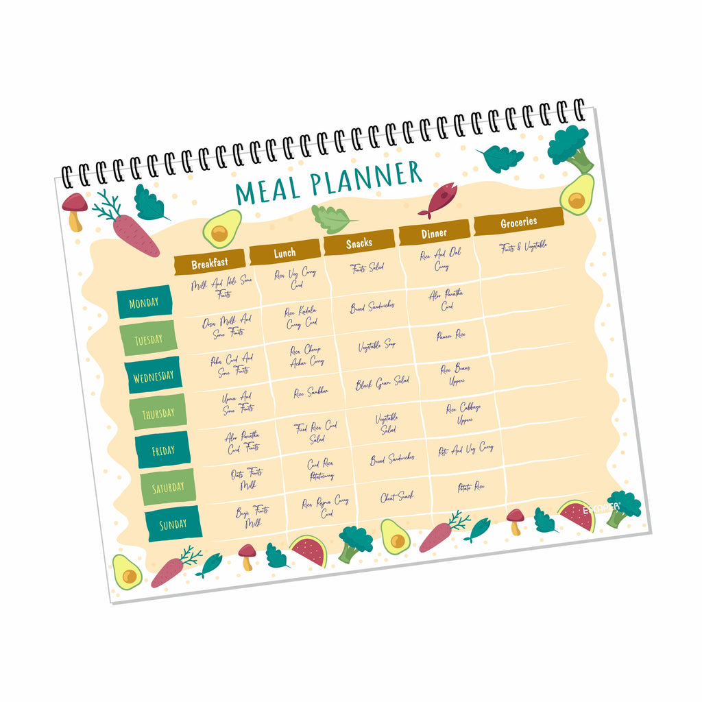 Undated Meal Planners – 80 Pages, Habit Tracker & Productivity Organizer, 90 GSM Paper, Flexible Weekly Schedule for Students, Professionals & Busy Life