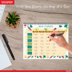 Undated Meal Planners – 80 Pages, Habit Tracker & Productivity Organizer, 90 GSM Paper, Flexible Weekly Schedule for Students, Professionals & Busy Life