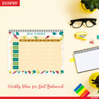 Undated Meal Planners – 80 Pages, Habit Tracker & Productivity Organizer, 90 GSM Paper, Flexible Weekly Schedule for Students, Professionals & Busy Life