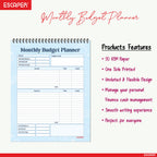 Undated Monthly Budget Planner – 48 Pages - 4 Years Planning Space, (8.5"x11" Inch) Spiral Bound Financial Organizer, Expense Tracker, Bill & Savings Planner