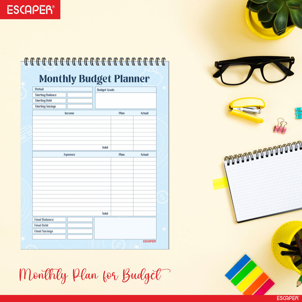 Undated Monthly Budget Planner – 48 Pages - 4 Years Planning Space, (8.5"x11" Inch) Spiral Bound Financial Organizer, Expense Tracker, Bill & Savings Planner