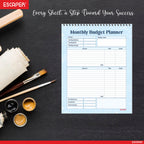 Undated Monthly Budget Planner – 48 Pages - 4 Years Planning Space, (8.5"x11" Inch) Spiral Bound Financial Organizer, Expense Tracker, Bill & Savings Planner