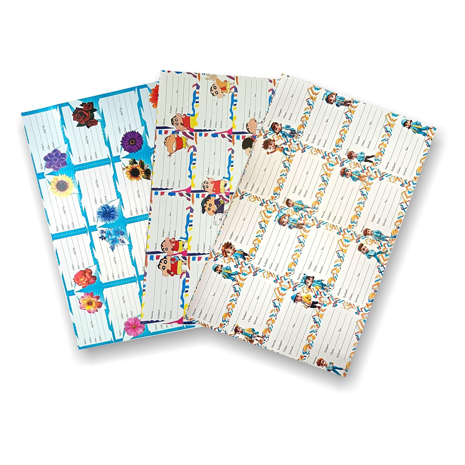 Notebook Name Stickers for School Kids (90x54 mm) Self Adhesive Easy to Write On Book Name Labels for Girls, Boys, Students