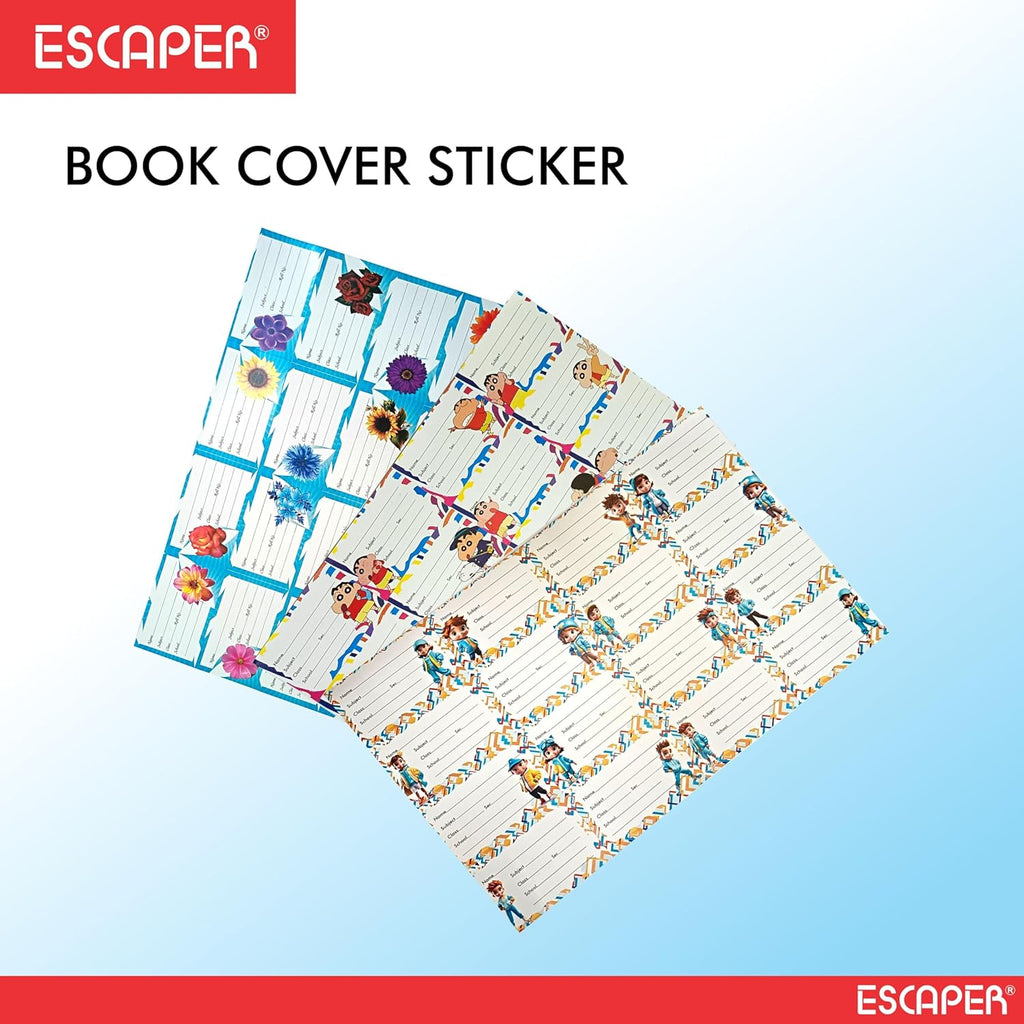 Notebook Name Stickers for School Kids (90x54 mm) Self Adhesive Easy to Write On Book Name Labels for Girls, Boys, Students