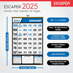 Wall Calendar Hanging for Home & Office Use, Office Wall Calendar 2025 Hanging, Home Wall Calendar Hanging, Indian Holidays Mentioned, Appointment Planning