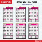 Pink Theme 2026 Wall Calendar Hanging for Home & Office, Large Office Wall Calendar 2026 with Indian Holidays, Appointment Planner, Durable 100 GSM Paper, Easy-to-Hang Design