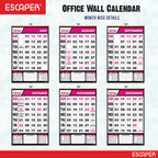 Pink Theme 2026 Wall Calendar Hanging for Home & Office, Large Office Wall Calendar 2026 with Indian Holidays, Appointment Planner, Durable 100 GSM Paper, Easy-to-Hang Design