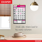Pink Theme 2026 Wall Calendar Hanging for Home & Office, Large Office Wall Calendar 2026 with Indian Holidays, Appointment Planner, Durable 100 GSM Paper, Easy-to-Hang Design