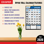 Wall Calendar Hanging for Home & Office Use, Office Wall Calendar 2026 Hanging, Home Wall Calendar Hanging, Indian Holidays Mentioned, Appointment Planning