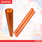 Orange Laminated Paper Book Cover Roll with 1 Sticker Sheet (15 Inch x 8 Meter), Book Protect Paper Roll for Kids, School Notebooks, Guides, Non-Toxic and Book Binding Roll
