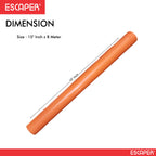 Orange Laminated Paper Book Cover Roll with 1 Sticker Sheet (15 Inch x 8 Meter), Book Protect Paper Roll for Kids, School Notebooks, Guides, Non-Toxic and Book Binding Roll