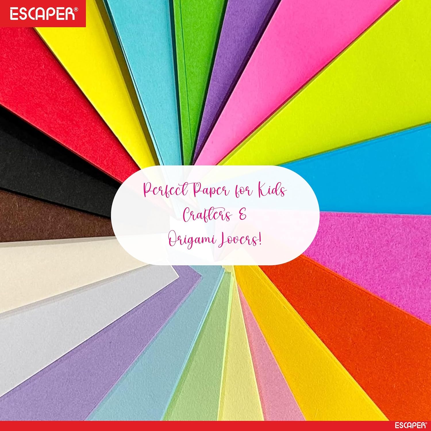 Origami Paper for Craft - 15 x 15 cm - 80 GSM - 100 Sheets - Double Sided Color, Assorted Colors, Origami Sheets for Kids, Art and Craft Material, Paper Folding, DIY Projects