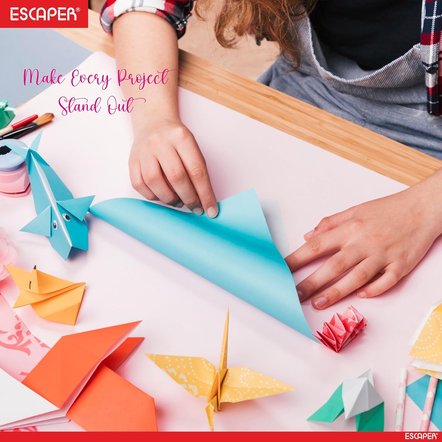 Origami Paper for Craft - 15 x 15 cm - 80 GSM - 100 Sheets - Double Sided Color, Assorted Colors, Origami Sheets for Kids, Art and Craft Material, Paper Folding, DIY Projects