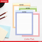 Pastel Theme Designer A4 Paper Sheets – 90 GSM Writing Paper – One Side Ruled & One Side Blank – For School Projects, Assignments, Office Use & Printing