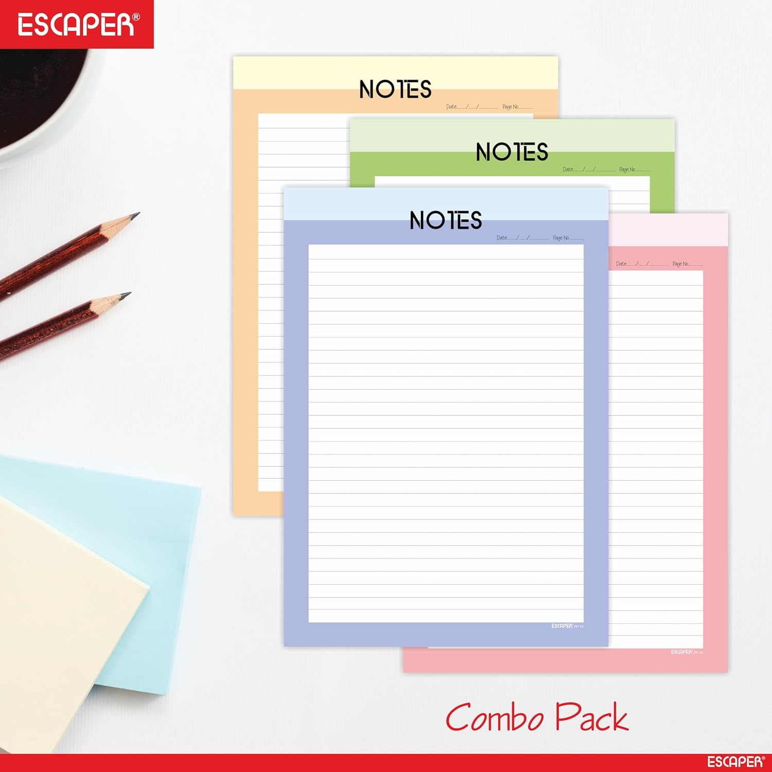 Pastel Theme Designer A4 Paper Sheets – 90 GSM Writing Paper – One Side Ruled & One Side Blank – For School Projects, Assignments, Office Use & Printing