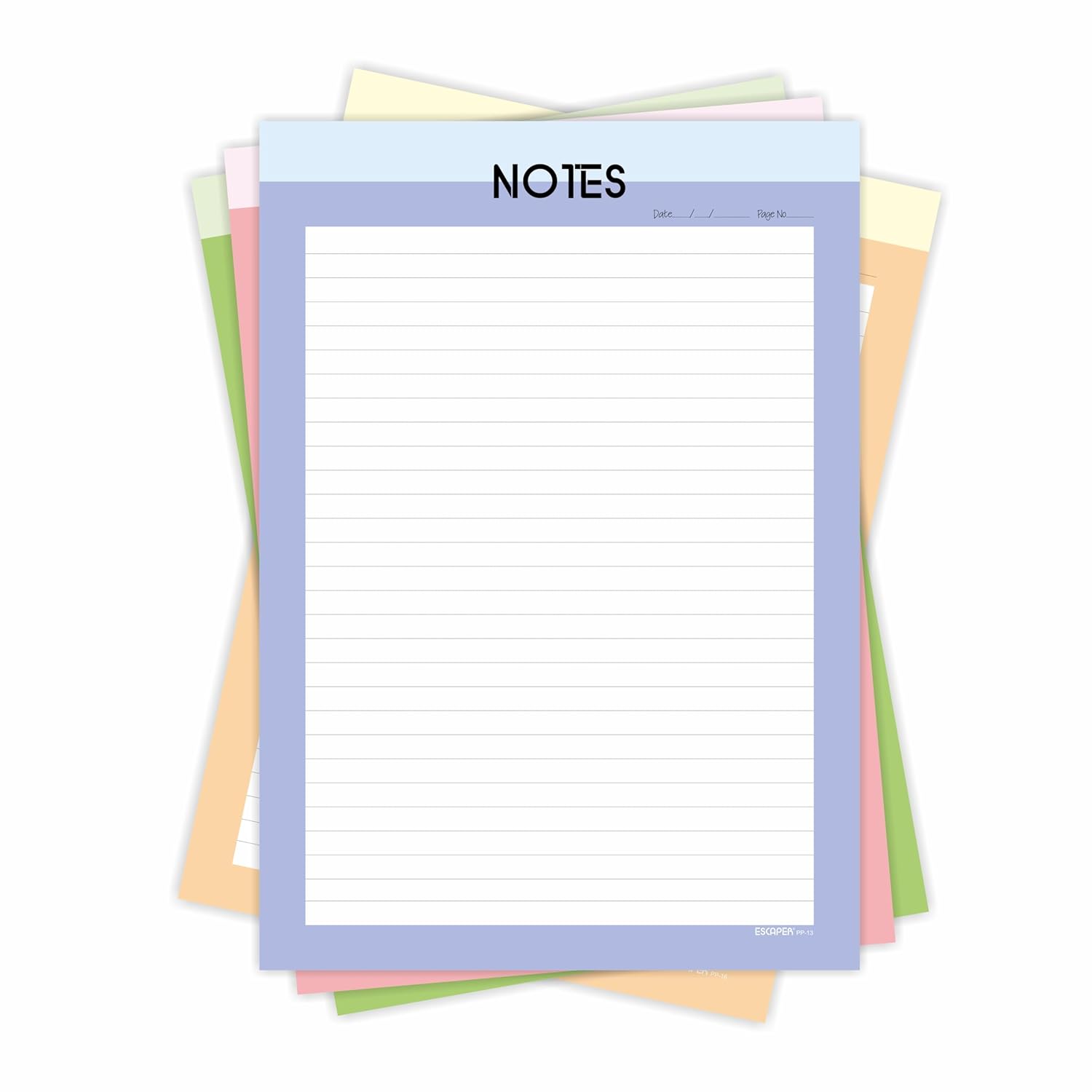 Pastel Theme Designer A4 Paper Sheets – 90 GSM Writing Paper – One Side Ruled & One Side Blank – For School Projects, Assignments, Office Use & Printing