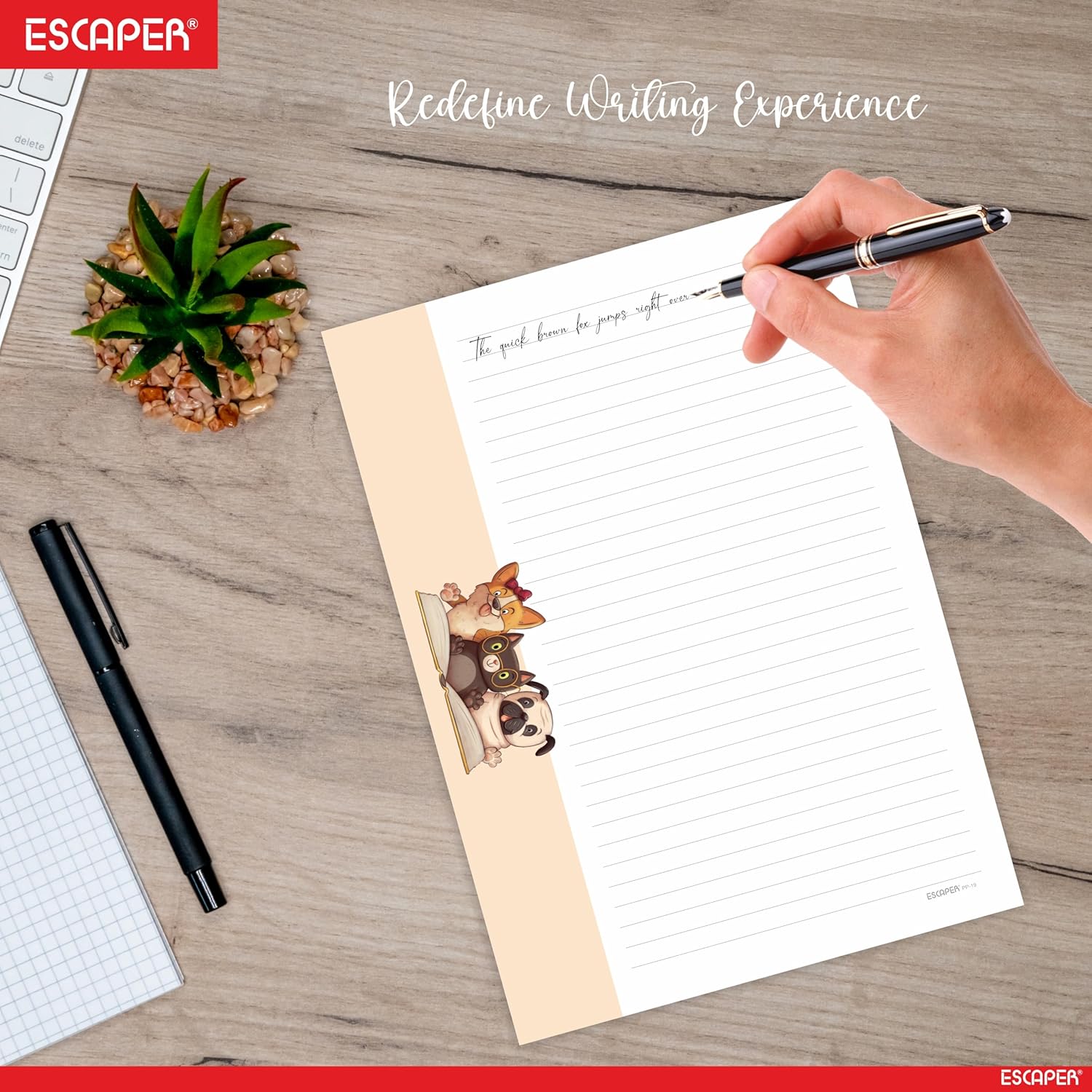 Cartoon Theme A4 Paper Sheets Designer – 90 GSM Writing Paper – One Side Ruled & One Side Blank – For School Projects, Assignments, Office Use & Printing