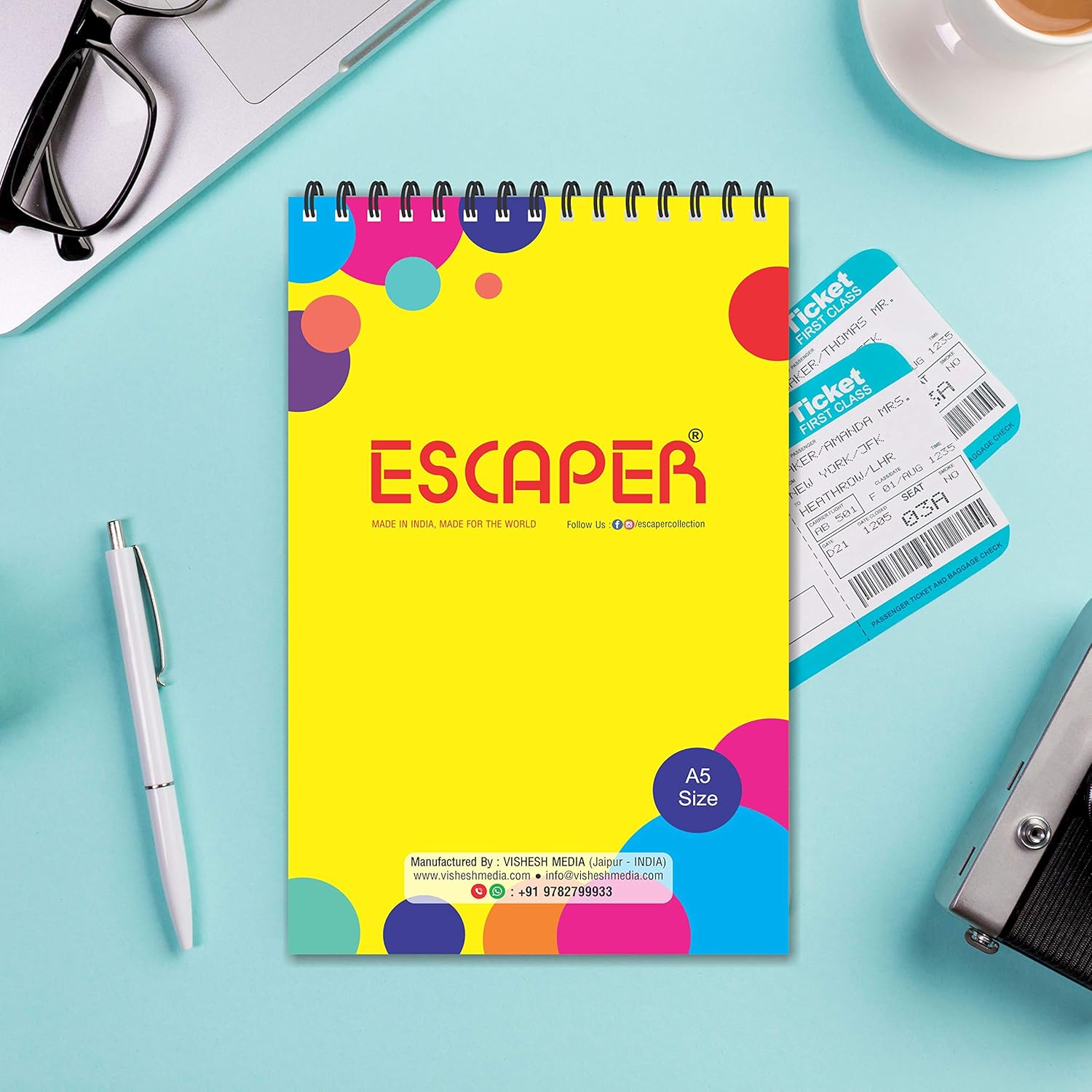Notepads for Writing Notes – A5 Size, Pack of 6, 100 Ruled Pages, 80 GSM Paper, Notepads for Office, Small Notepad, Writing Pad, Notepads for Students, Notepads Small, Writing pads