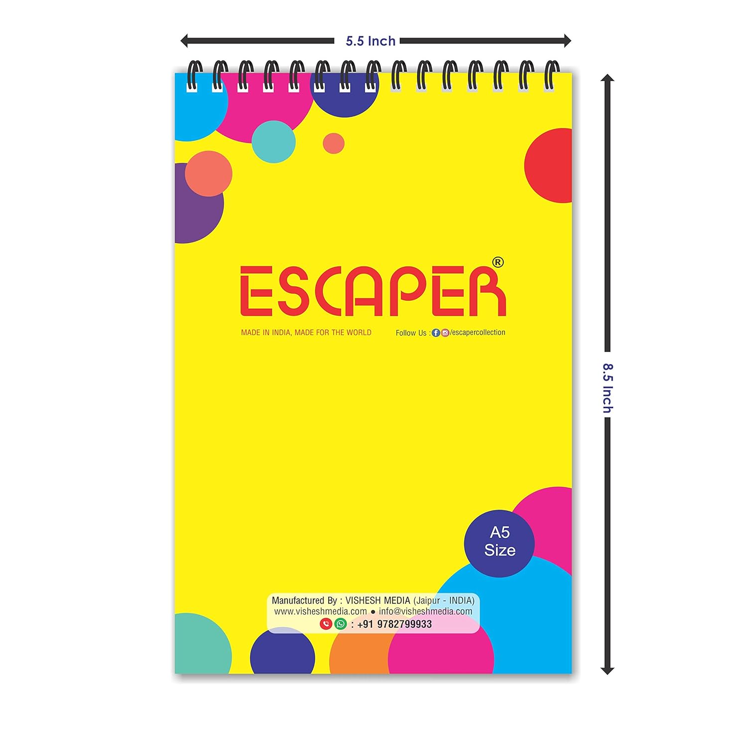 Notepads for Writing Notes – A5 Size, Pack of 6, 100 Ruled Pages, 80 GSM Paper, Notepads for Office, Small Notepad, Writing Pad, Notepads for Students, Notepads Small, Writing pads