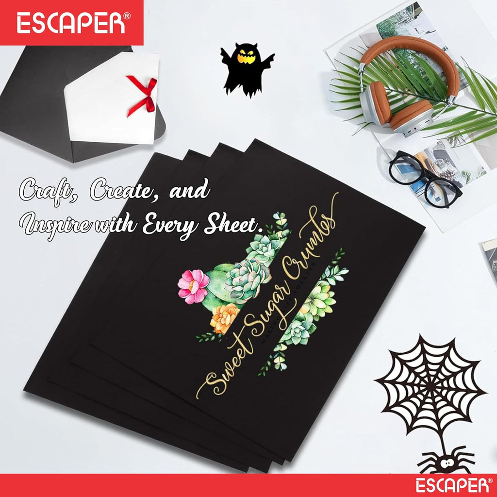 A4 Black Paper Sheets (Pack 20 of Sheets) 120 GSM Black Drawing Paper for Sketching, Craft, DIY Projects & Office Printing