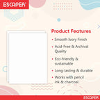 Ivory Sheets, (Pack of 25-A4-250 GSM) Drawing Paper, Smooth White Acid-Free Archival Quality for Sketching, Shading, Office Printing, Reports & Art Projects