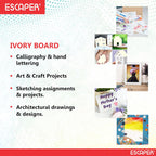 Ivory Sheets, (Pack of 25-A4-250 GSM) Drawing Paper, Smooth White Acid-Free Archival Quality for Sketching, Shading, Office Printing, Reports & Art Projects