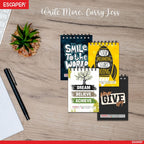 Motivational Pocket Diary A7 Size (10.5 x 7.5 cm) – Pack of 12 Mini Notepads, 100 Ruled Pages, Designer Wiro-Bound Pocket Notebooks for Notes, Office, Kids, Men, Women, Girls