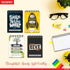 Motivational Pocket Diary A7 Size (10.5 x 7.5 cm) – Pack of 12 Mini Notepads, 100 Ruled Pages, Designer Wiro-Bound Pocket Notebooks for Notes, Office, Kids, Men, Women, Girls