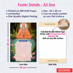 ESCAPER Teuram Ji Ki Aarti Poster for Mandir and Home, 12x18 Inch 300 GSM Paper, Laminated, Self Adhesive, God Arti Poster for Wall, Decor Mandir, Pooja Room, Home Temple