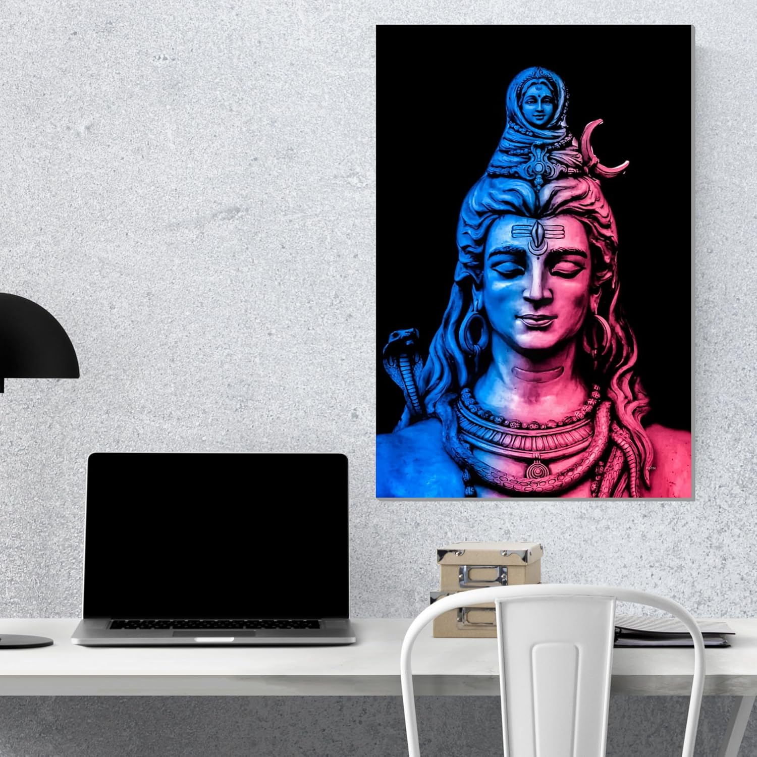 Lord Shiva Posters, (12 x 18 Inch), 300 GSM Paper, Laminated, Self Adhesive Back, Perfect For Home Decor, Living Room, Pooja Room, Wall Decor, Gift
