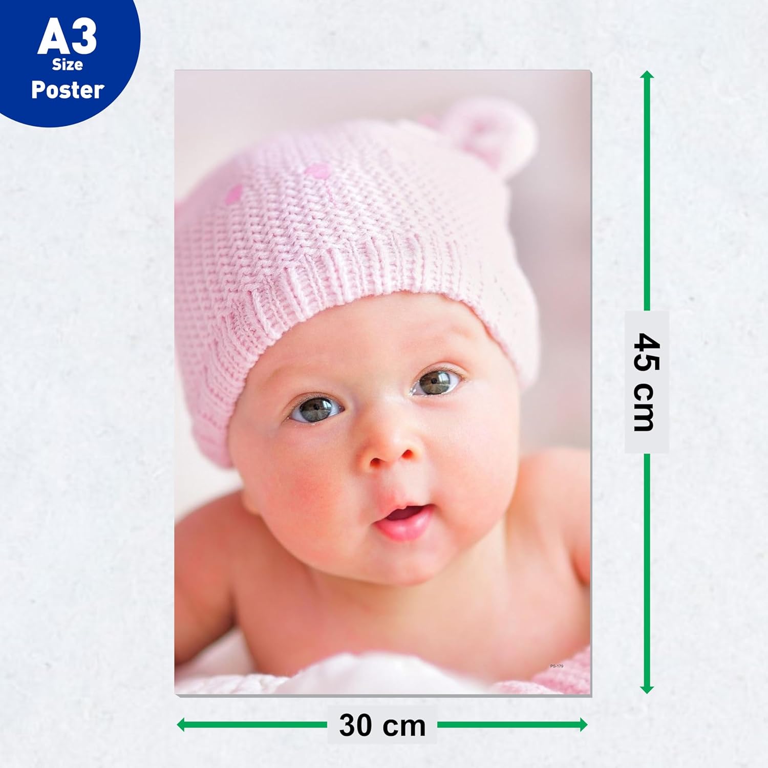 Cute Baby Poster for Pregnant Women (12 x 18 inch) 300 GSM Paper, Laminated Self Adhesive Back, Baby Pictures, Wall Art Posters for Bedroom, Home Decor, Living Room