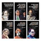 Motivational Wall Posters Unframed (12 x 18, 300 GSM - Pack of 6 Posters), Famous Quotes Wall Art for Room Decoration, Inspirational Quotes Poster