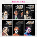 Motivational Wall Posters Unframed (12 x 18, 300 GSM - Pack of 6 Posters), Famous Quotes Wall Art for Room Decoration, Inspirational Quotes Poster