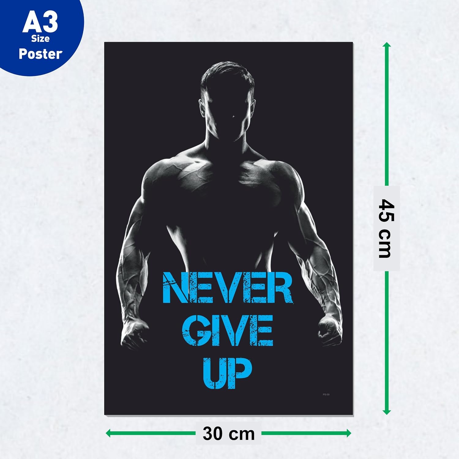 Gym Posters for Wall Motivation (12 x 18 inch, 300 GSM) - Workout, Exercise, Bodybuilders, Fitness Center - Jumbo Pack 6 Posters