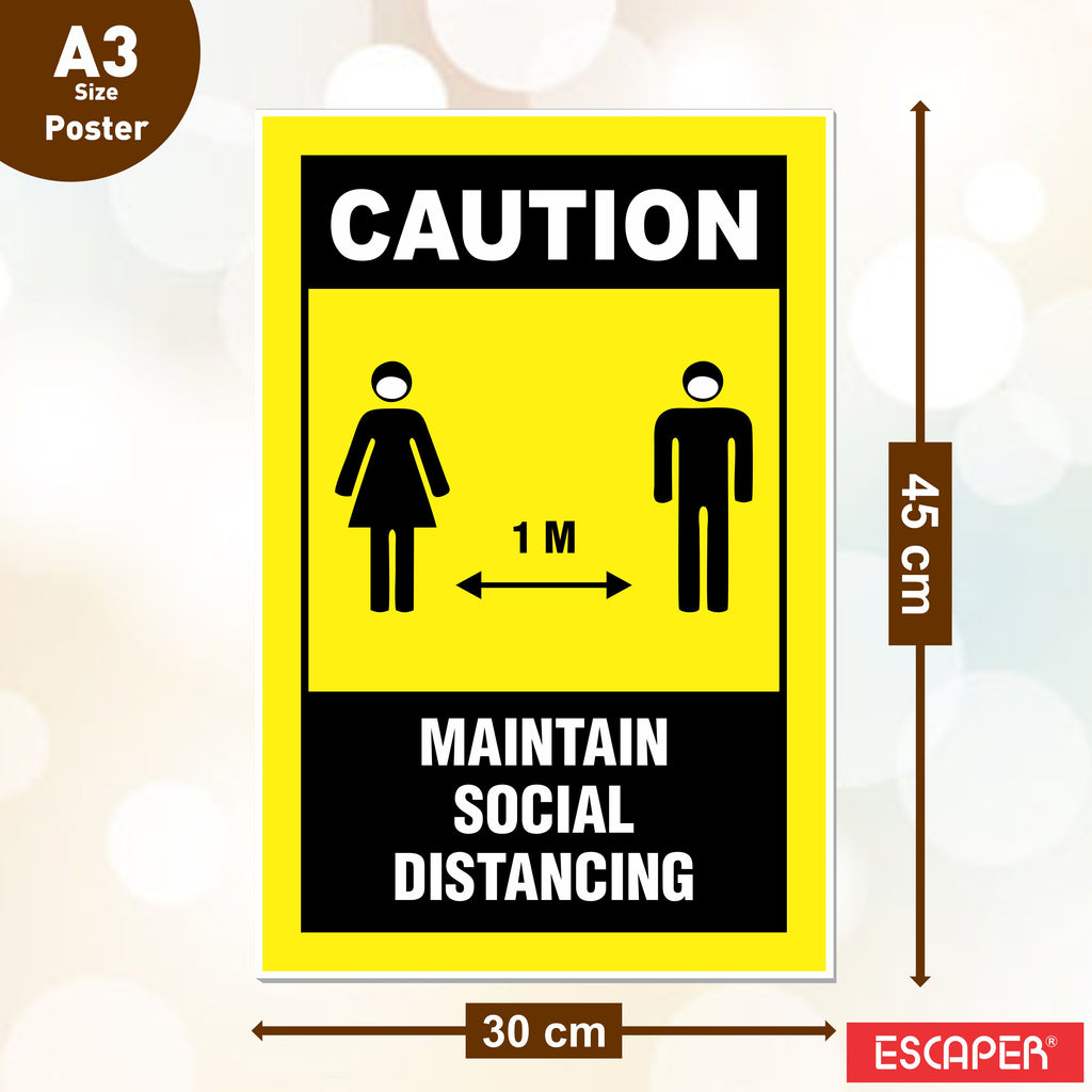 COVID Safety Awareness Posters, Laminated, 12 x 18 Inch (Pack Of 6) Required Social Distancing and Hygiene Instructions Poster For Offices, Hospitals, Schools, Factories