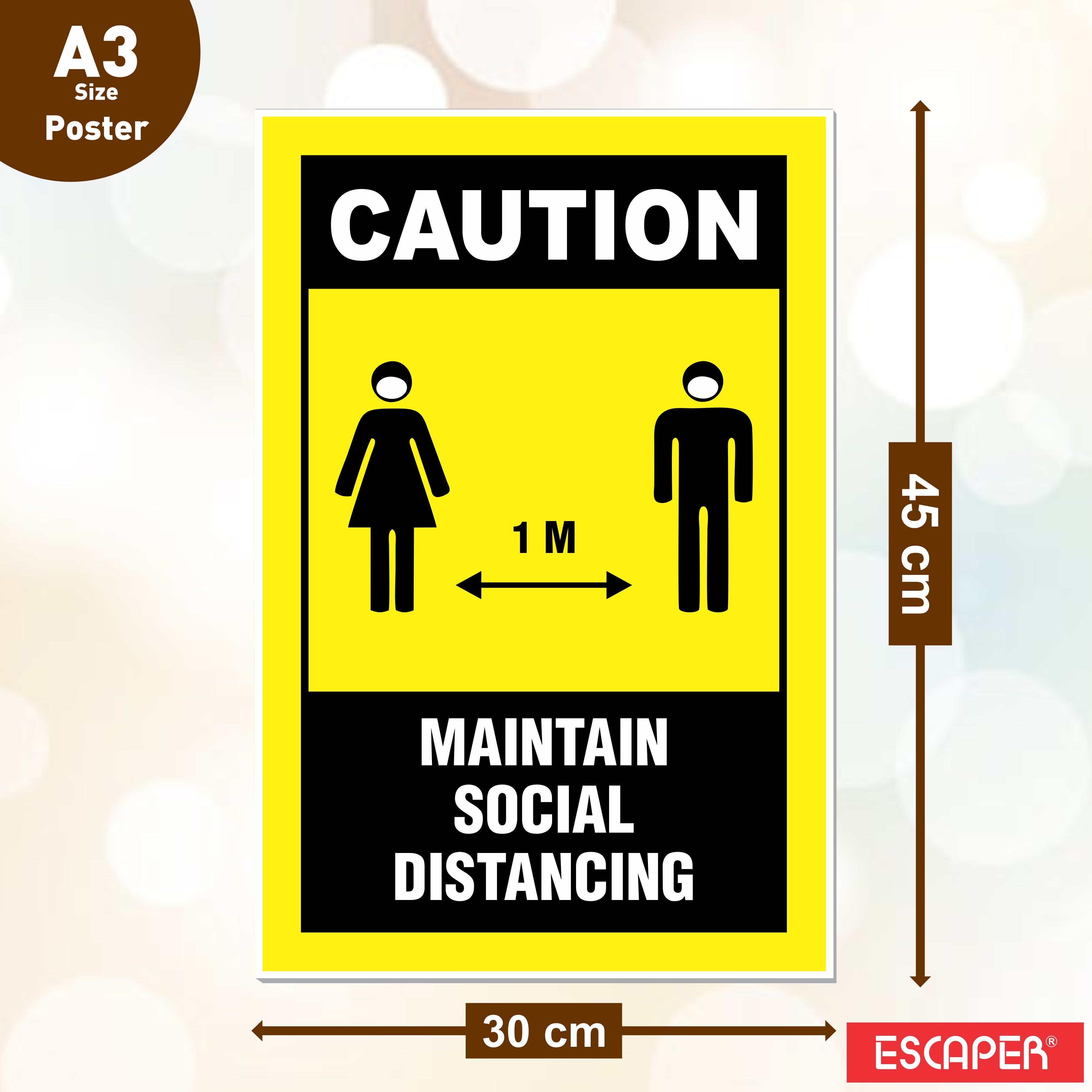 COVID Safety Awareness Posters, Laminated, 12 x 18 Inch (Pack Of 6) Required Social Distancing and Hygiene Instructions Poster For Offices, Hospitals, Schools, Factories