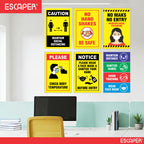 COVID Safety Awareness Posters, Laminated, 12 x 18 Inch (Pack Of 6) Required Social Distancing and Hygiene Instructions Poster For Offices, Hospitals, Schools, Factories