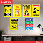 COVID Safety Awareness Posters, Laminated, 12 x 18 Inch (Pack Of 6) Required Social Distancing and Hygiene Instructions Poster For Offices, Hospitals, Schools, Factories