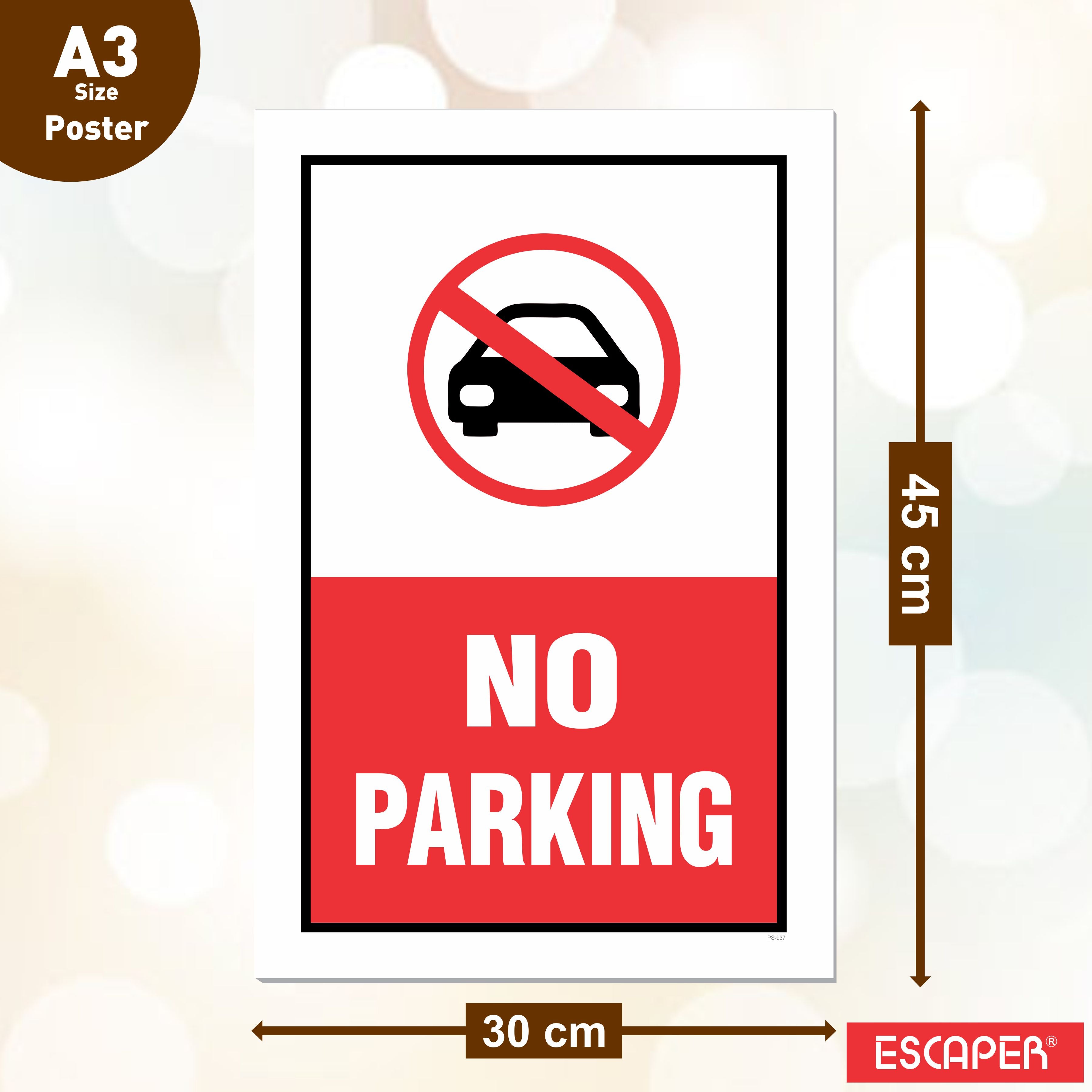 Safety & Instruction Poster (Pack Of 6) Laminated Self-Adhesive Signs (12x18 inch) for Home, Office, Industry, Hospital & Public Places – No Parking, Do Not Spit, Keep Silence, Danger 440 Volts, CCTV, Use Dustbin